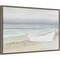 Serene Seaside with Boat by James Wiens 23-in. W x 16-in. H. Canvas Wall Art Print Framed in Grey
